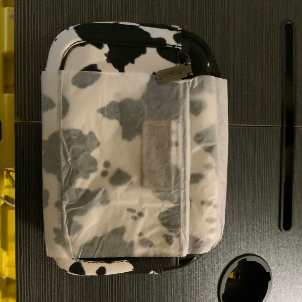 Wrangler Black and White Crossbody Bag with Cow Print